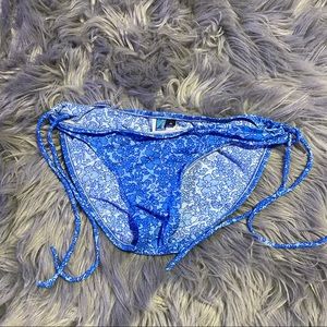 blue floral bathing suit bottoms